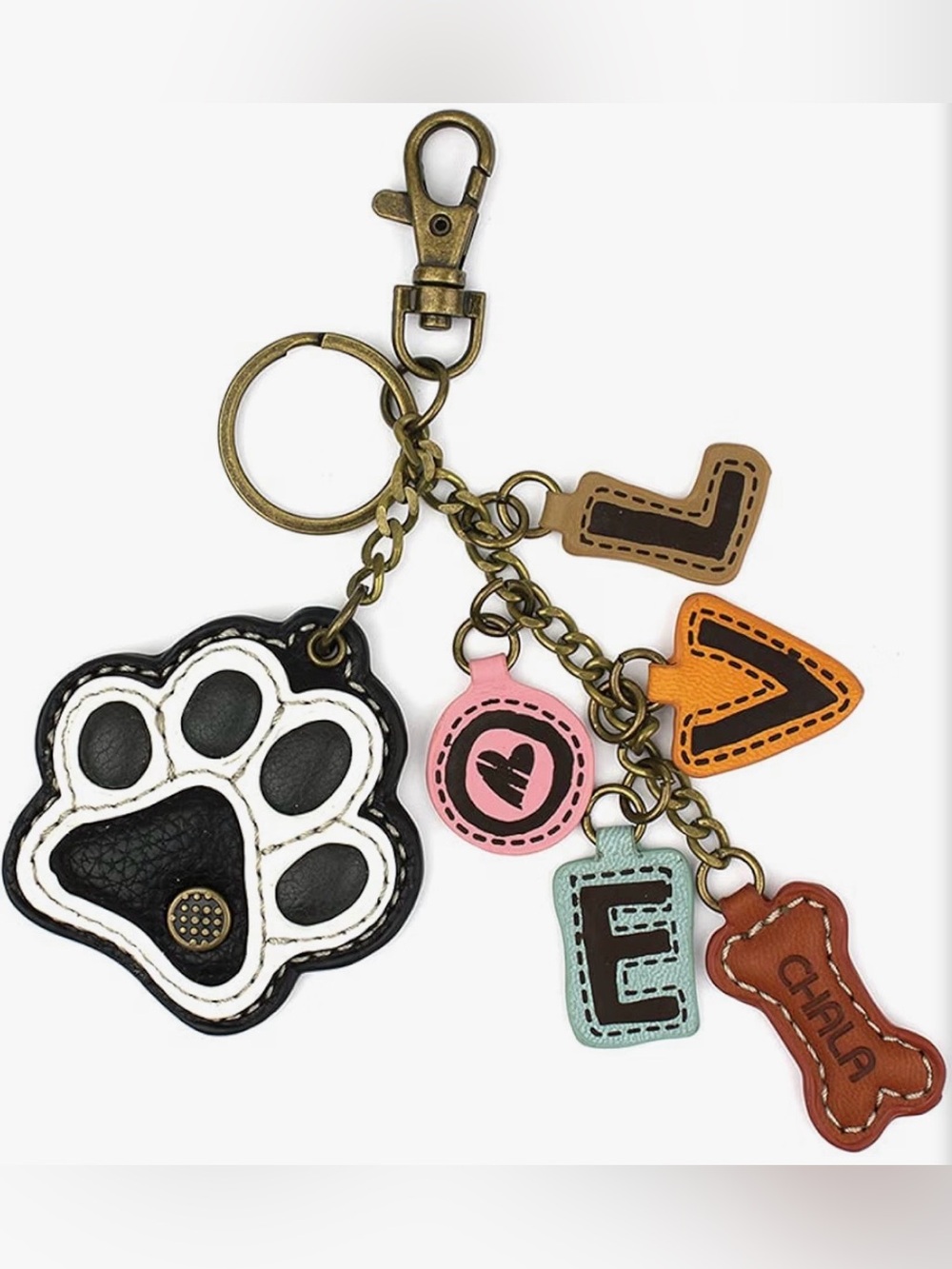 Chala paw print love bone keychain bag charm NWT